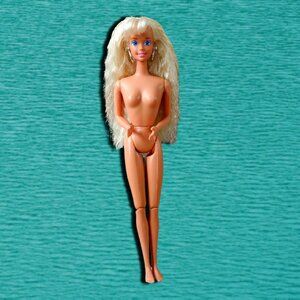 Vintage Mattel Barbie Crimped Blonde Doll Nude Articulated Twist N Turn for OOAK